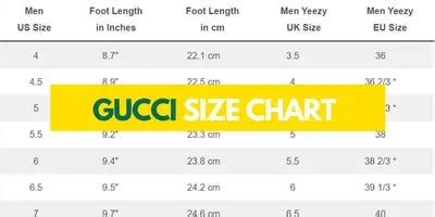 gucci men's size chart